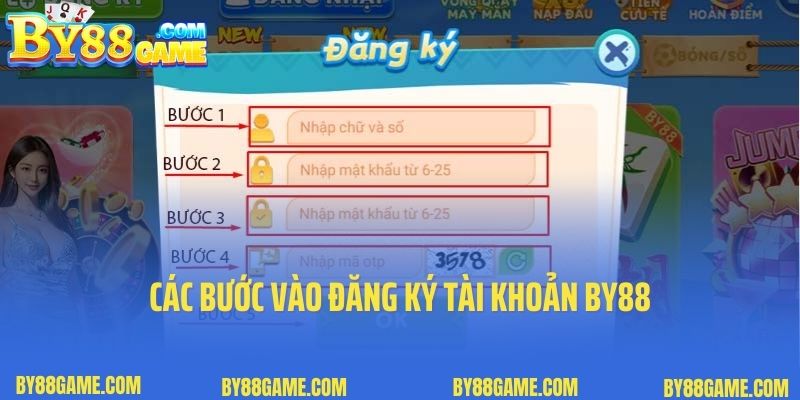 Các bước vào đăng ký tài khoản By88